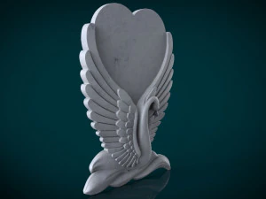 memorial tombstone with swan 3D Model