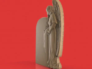 memorial tombstone with angel cnc model 3D Model