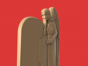 memorial tombstone with angel cnc model Model 3D
