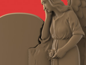 memorial tombstone with angel cnc model Model 3D