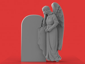 memorial tombstone with angel cnc model Model 3D