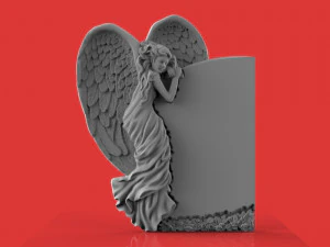 memorial tombstone with angel 3D Model