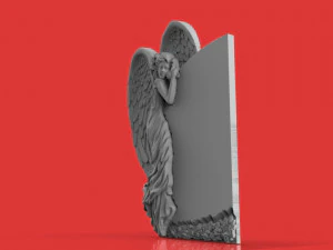 memorial tombstone with angel 3D Model