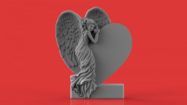 memorial tombstone with angel 3D Model .c4d .max .obj .3ds .fbx .stl .blend 