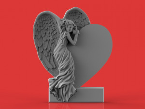 memorial tombstone with angel 3D Model