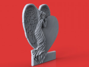 memorial tombstone with angel 3D Model