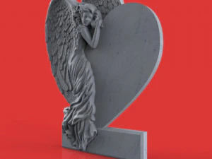 memorial tombstone with angel 3D Model