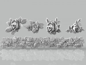 Rose set for cnc and 3d printer 3D Model