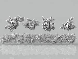 Rose set for cnc and 3d printer 3D Model