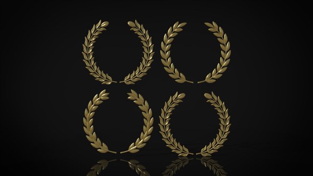 laurel wreaths set 3D Model .c4d .max .obj .3ds .fbx .stl .blend 