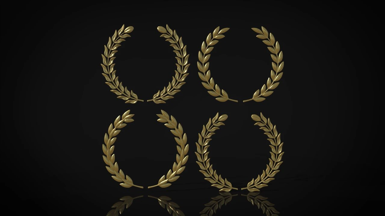 laurel wreaths set 3D Model .c4d .max .obj .3ds .fbx .stl .blend