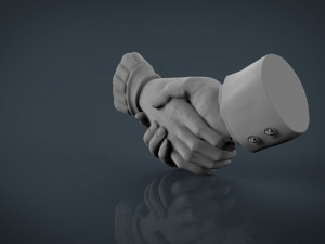shake hands Modello di stampa 3D