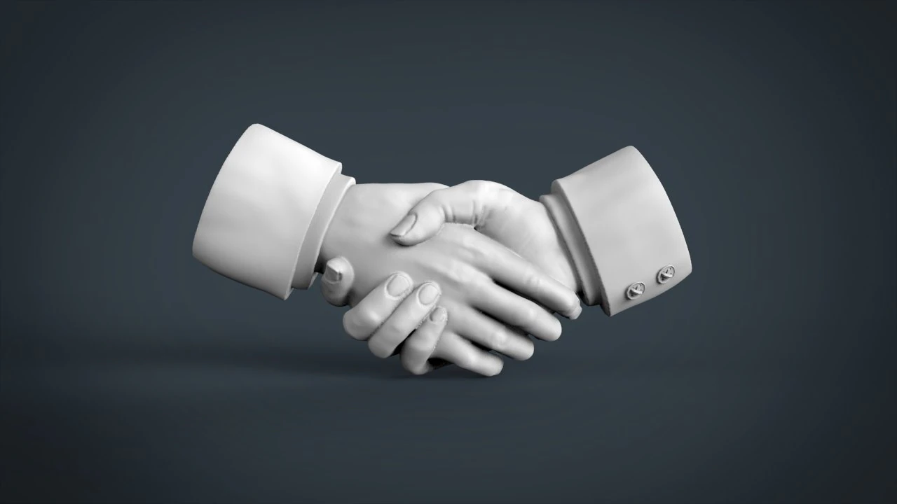 shake hands 3D Print Model .c4d .max .obj .3ds .fbx .stl .blend 