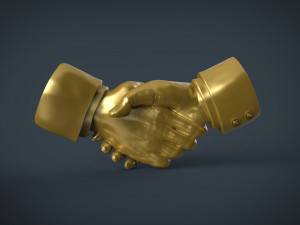 shake hands Modello di stampa 3D