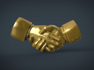 shake hands Modello di stampa 3D