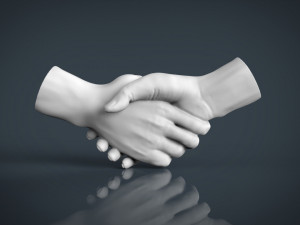 shake hands 3Dプリントモデル