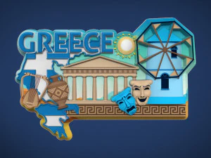 grecki pamiątkowy magnes na lodówkę Model do druku 3D