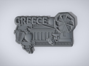 greek souvenir fridge magnet 3D-Druckmodell
