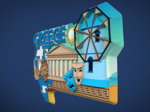greek souvenir fridge magnet 3D-Druckmodell
