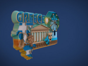greek souvenir fridge magnet 3D-Druckmodell