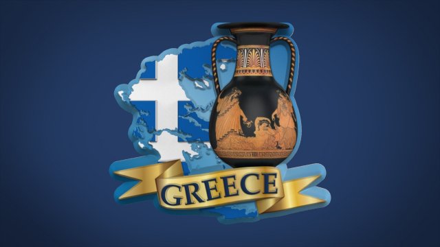 greek souvenir fridge magnet Model Cetak 3D .c4d .max .obj .3ds .fbx .stl .blend 