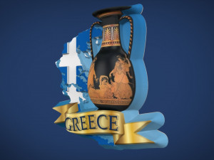greek souvenir fridge magnet Model Cetak 3D