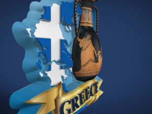 greek souvenir fridge magnet Model Cetak 3D