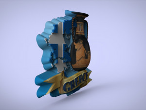 greek souvenir fridge magnet Model Cetak 3D