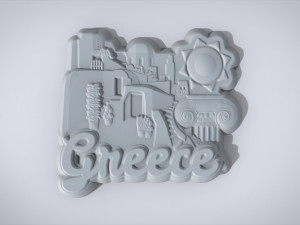 greek souvenir fridge magnet Model Cetak 3D