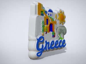 greek souvenir fridge magnet Model Cetak 3D