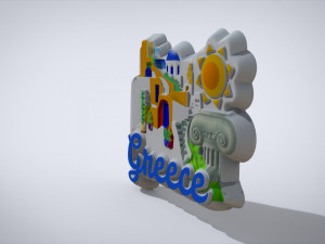 greek souvenir fridge magnet Model Cetak 3D