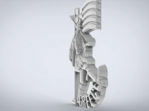 greek souvenir fridge magnet evzones 3D Print Model
