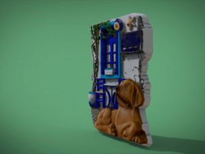 dog souvenir fridge magnet Modelo de impresión 3D