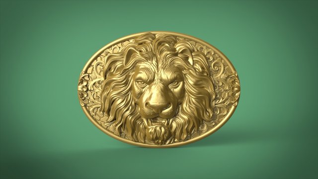 lion belt buckle Modello di stampa 3D .c4d .max .obj .3ds .fbx .stl .blend 