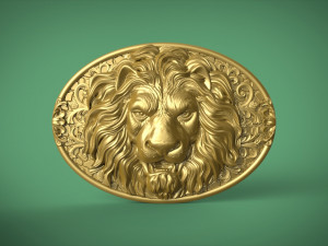 lion belt buckle 3D Print Model