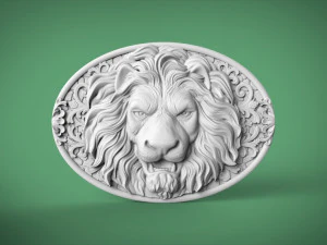 lion belt buckle 3D Print Model