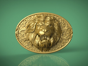 lion belt buckle Modelo de impresión 3D