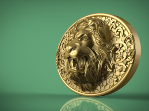 lion belt buckle 3Dプリントモデル