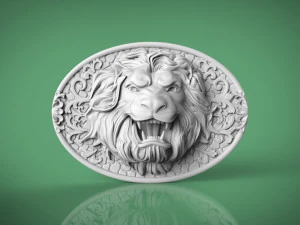 lion belt buckle 3D Print Model