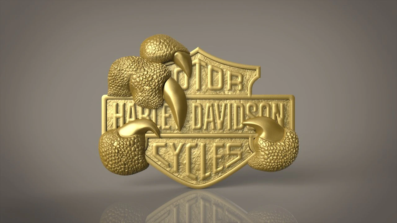 harley davidson logo 3D Print Model .c4d .max .obj .3ds .fbx .stl .blend 