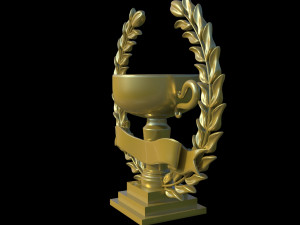 wreath and trophy cup Model 3D