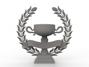 wreath and trophy cup Model 3D