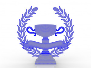 wreath and trophy cup Model 3D