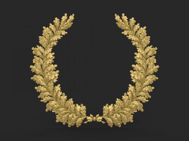 wreath of oak leaves Modelo 3D .c4d .max .obj .3ds .fbx .stl .blend 