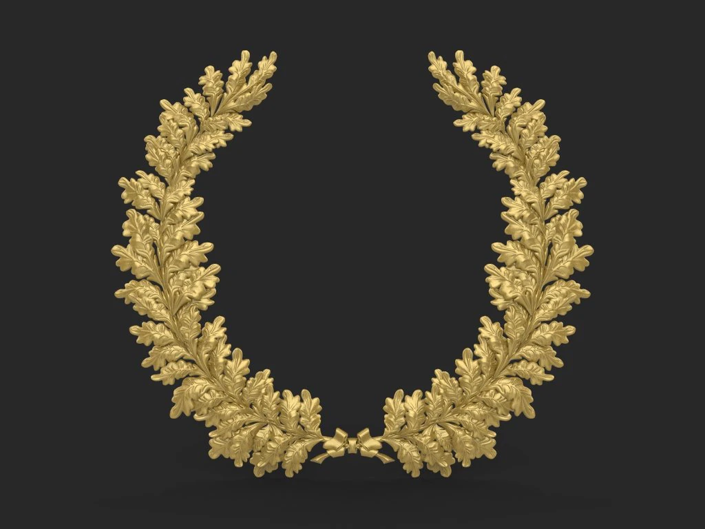 wreath of oak leaves 3D Model .c4d .max .obj .3ds .fbx .stl .blend 