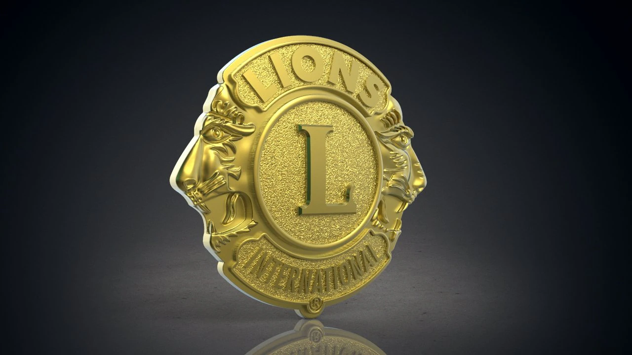 lions club logo 3D Print Model .c4d .max .obj .3ds .fbx .stl .blend 