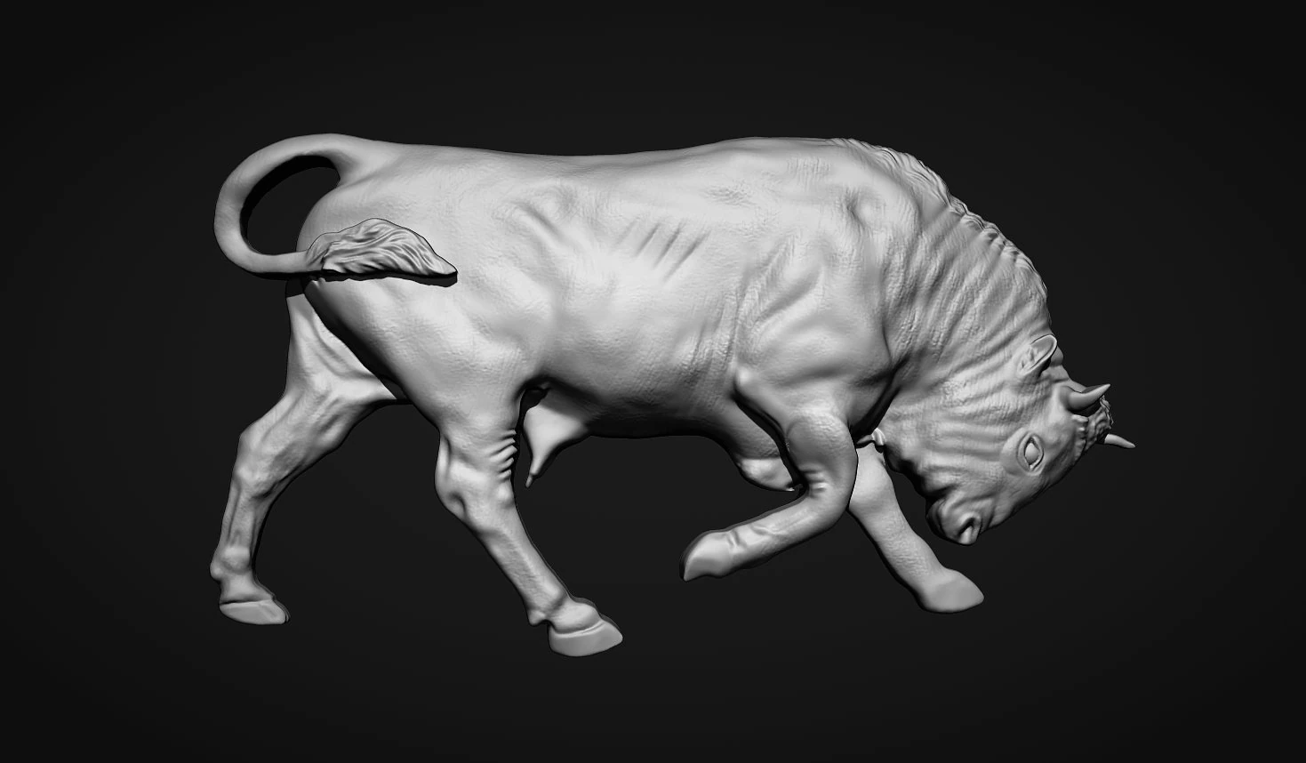 Bull statue 3D Print Model .c4d .max .obj .3ds .fbx .stl .blend 