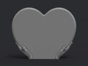 दिल के आकार का क़ब्र का पत्थर 3D प्रिंट मॉडल