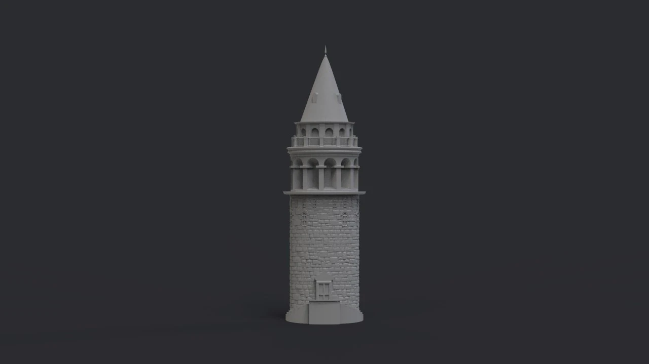 Galata tower 3D Print Model .c4d .max .obj .3ds .fbx .stl .blend