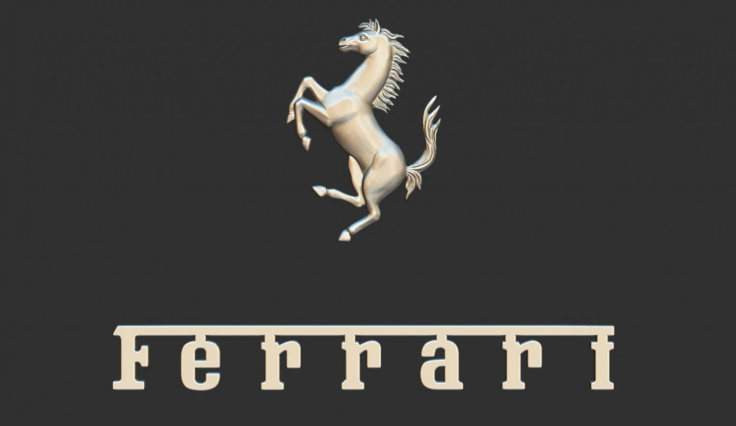 ferrari logo 3D Print Model .c4d .max .obj .3ds .fbx .stl .blend 